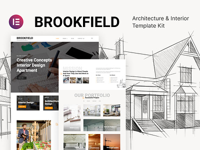 Architecture & Interior Design Template Kit architecture design elementor interior design template ui ux website