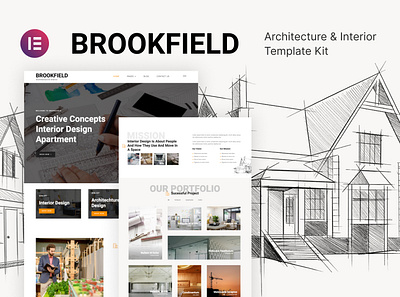 Architecture & Interior Design Template Kit architecture design elementor interior design template ui ux website