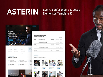 Digital Event & Conference Elementor Template Kit conference design digital elementor event template ui ux website