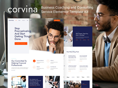 Business Coaching & Consulting Service Elementor Template Kit business coaching consulting design elementor service template ui ux website