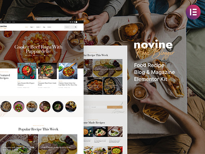 Food Recipe Blog & Magazine Template Kit blog design elementor food magazine recipe template ui ux website