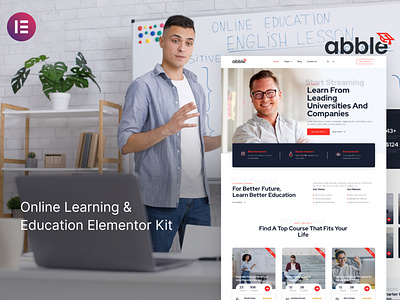 Online Learning & Education Elementor Kit design education elementor learning online template ui ux website