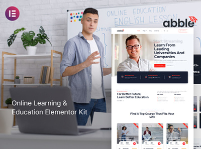 Online Learning & Education Elementor Kit design education elementor learning online template ui ux website
