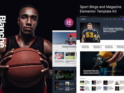 Sports Blog & Magazine Elementor Template Kit blog design elementor magazine sports template ui ux website