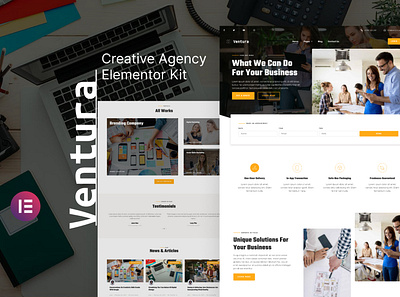 Creative Agency Elementor Template Kit agency creative design elementor template ui ux website