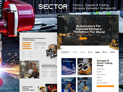 Factory Industry & Trading Company Elementor Template Kit company design elementor factory industry supplier template trading ui ux website