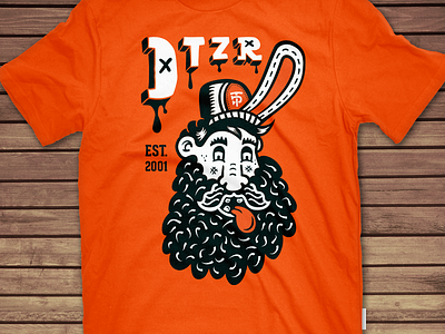 Bored Dude beard belgrade bored brand cap dechkotzar design dtzr dude face illustration man orange t shirt tongue typography vector