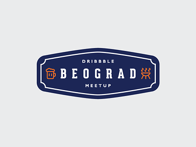 Beograd Meetup badge bbq beer belgrade dribbble logo meetup serbia simple vintage