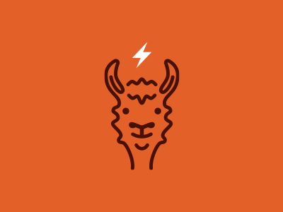Lama animal bolt face happy head lama line logo music winamp