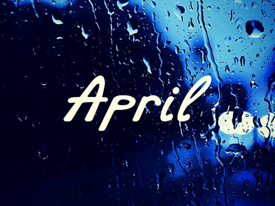 April april blue design hand drawn lettering rain script texture type typography
