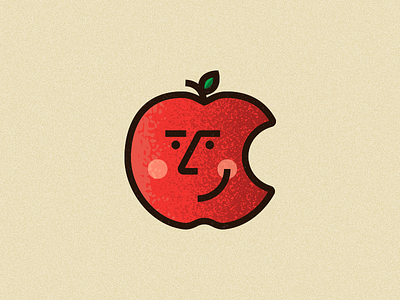 Apple apple cheek design eyes face fruit illustration leaf red smile texture