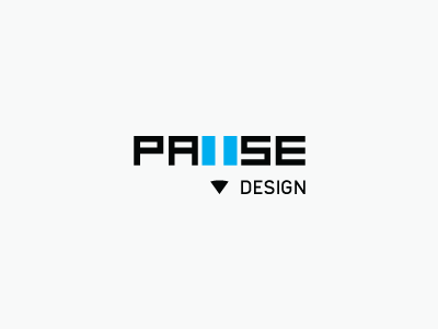 Pause Design Old black blue cyan design logo new nib pause pen pencil pj play rectangle