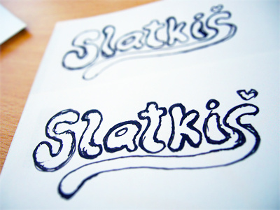 Slatkis Sketches design font hand drawn logo paper scan script sketches type typography