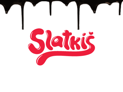 Slatkis candy chocolate curves design flow font hand drawn highlight lettering logo script shadow sweet syrup type typography