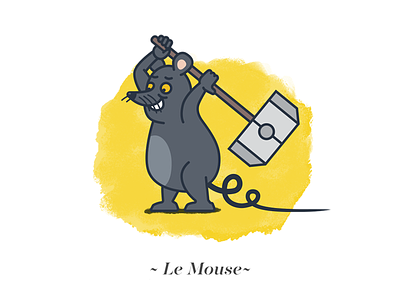 Le Mouse animal fun hammer happy illustration mouse outline rat tail