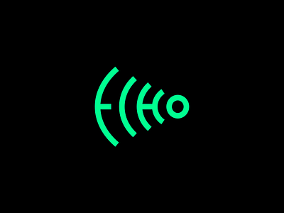 Echo audio logotype reflection signal simple sound symbol wave