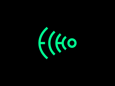 Echo audio logotype reflection signal simple sound symbol wave