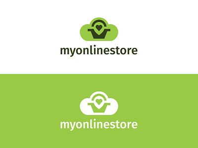 My Online Store basket cloud design e commerce heart logo map pin online simple store