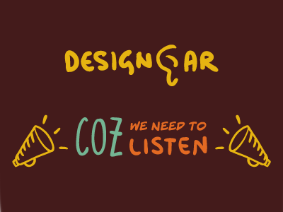 DesignEar design ear handwritten loudhailer megaphone multicolor print t shirt typography