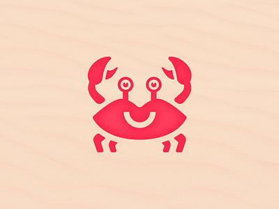 Crab animal body cosmetic crab design face lips logo ocean red sea smile