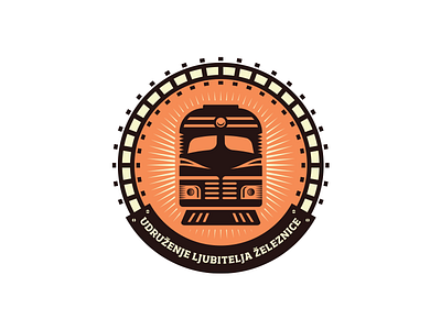 Railfan Association association circular design logo railfan railway train transport