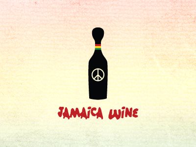 Jamaica Wine black design dope fun green jamaica logo peace rastaman wine yellow