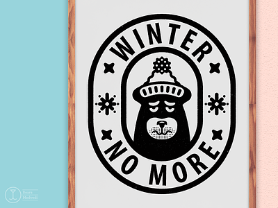 Winter No More animal badge beanie bear design exhibition face illustration sad snowflake spring winter