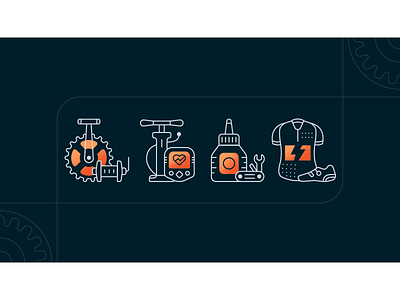 Cyclo Icons bike clothing cycling design icon orange outline texture tool