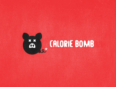 Calorie Bomb 52 bomb calorie concept design food logo pig pork red sparkle texture week x year