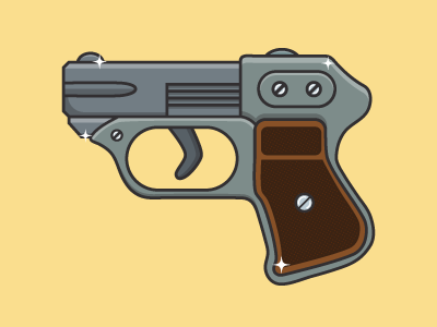 Weapon COP design gun illustration outline pistol vector weapon wood