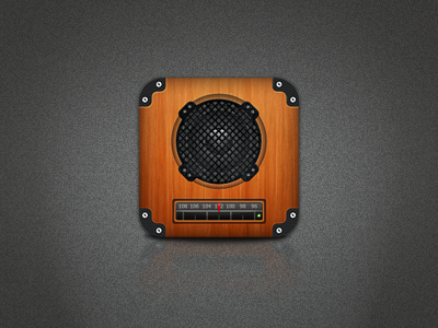 Radio iOS Icon app apple design icon ios ipad iphone radio scale speaker wood