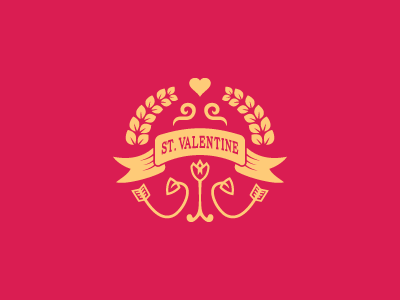St. Valentine 52 arrow crest design flower heart laurel logo love ribbon rose shape st. valentines day swirl week year