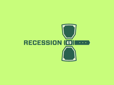 Recession 52 bank belt design dollar economy finance logo money recession shape three dots week year