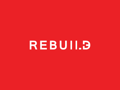 Rebuild 11.3 52 design disaster earthquake japan logo negative space nuclear rebuild reconstruction red shape tool tsunami typography week wordmark wrench year