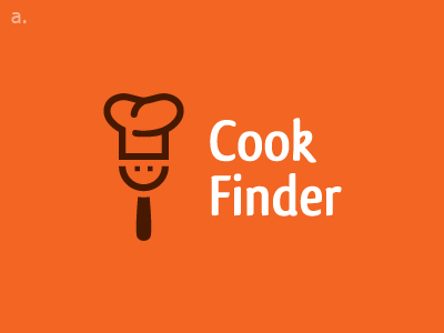 Cook Finder Concepts 52 cook cooking design eyes face finder food gif hat logo loupe magnifier pot shape smile spatula week year