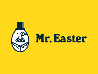 Mr. Easter 52 design easter egg eyes face hat holiday logo mister monocle mr mustache shape top hat vintage week year