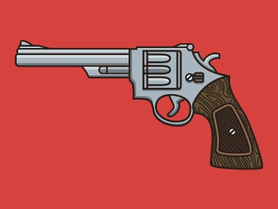 Magnum 44 design dirty harry gun illustration magnum 44 outline pistol revolver vector weapon wood