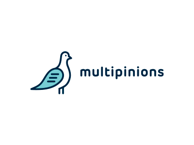 Multipinions animal bird blue communications design eyes face forum freedom logo mark message multiple opinion pigeon shape simple speech bubble text wing