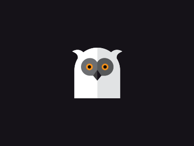 Snowy Owl animal beak bird design eyes face head owl shape simple snow
