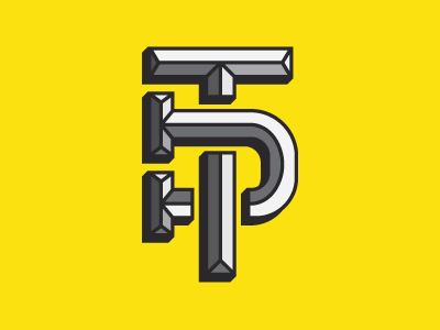 DT Monogram design initials letters monogram shade shadow type typography yellow
