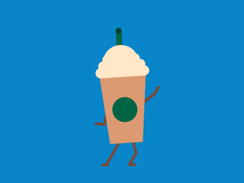 Frappe Starbucks 2d animation 2d character animation animation 2d character character animation character design digital campaign motion motion graphics starbucks sticker uber eats vector