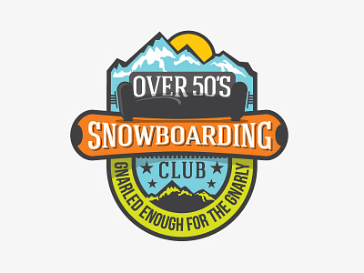 Dribbble Over50s badge logo outdoor snowboarding
