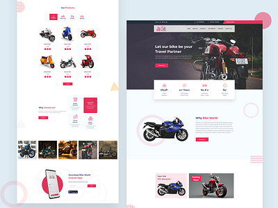 Bike World bike app bike logo bike shop bike world clean design e shop ecommerce elegant illustration landing page design minimal design modern personal portfolio ui ui design uiux