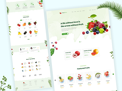 Fruits.store branding clean design dribbble best shot e commerce food design food ordering food website fruits fruits store illustration landing page design restaurents uidesign uiux web ui webdesign website design