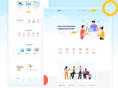 Multitech_Digital Agency agency branding business clean creative creative agency digital agency features header illustration landing page design minimal one page ui design uiux website design