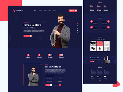 Renfrow | Personal Portfolio branding clean cv design dark design dark ui minimal modern personal portfolio personal personal resume portfolio ui design uiux website design