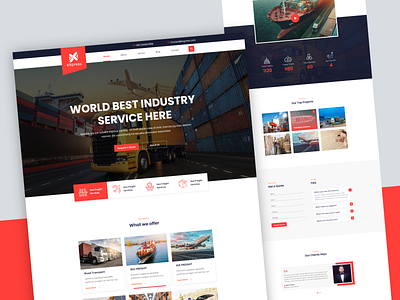 eXpress | Logistics & Transport cargo clean corporate courier delivery delivery truck express industry landing page design moving company shipment shipping company ui ui design uxdesign web website design