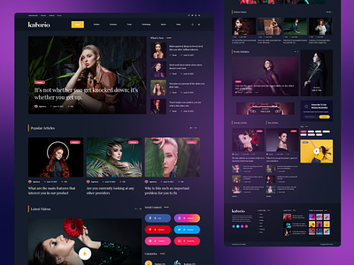 Katerio | News Magazine Blog article article ui creative dark mode dark theme e magazine enews landing page design magazine minimal blog news ui newspaper newsui ny times personal blog trend ui ui design uiux ux design