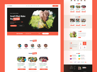 Fundorex Charity & Fundraise Website Design branding campaign charitable organization charity charity website clean creative crowdfunding donations food fundorex fundraise fundraiser header landing page design minimal people service ui uiux