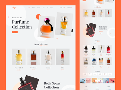 Perfume Store website beauty body care body spray clean ecommerce fragrance homepage landing page minimal perfume perfume store scent shop shopping smell spray trendy uiux web design website